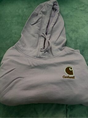 Carhartt Lavender Hoodie with Brown Logo